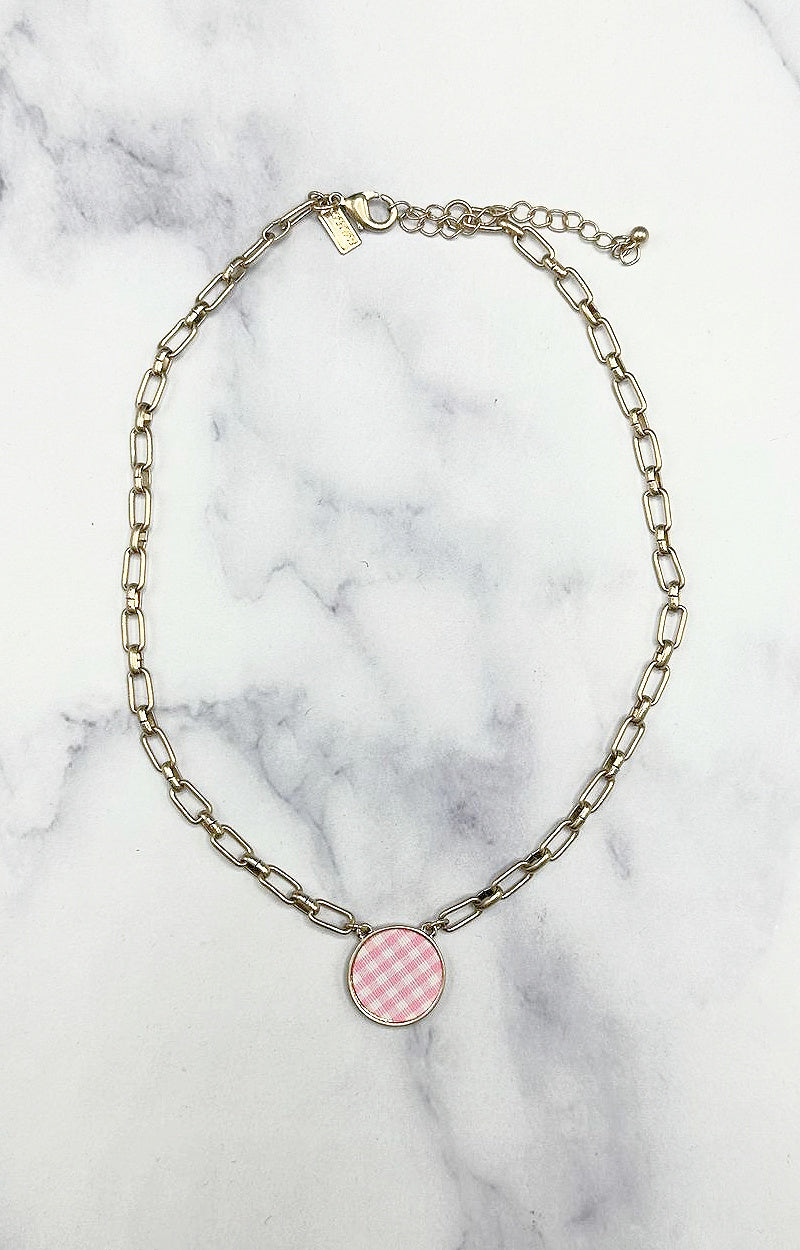 Keep Me There Necklace - Pink/White