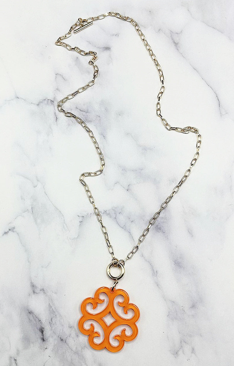 Take A Guess Necklace - Orange