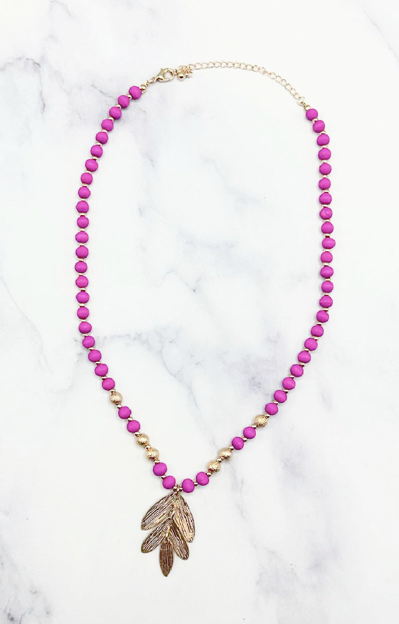Load image into Gallery viewer, See The Good Necklace - Fuchsia