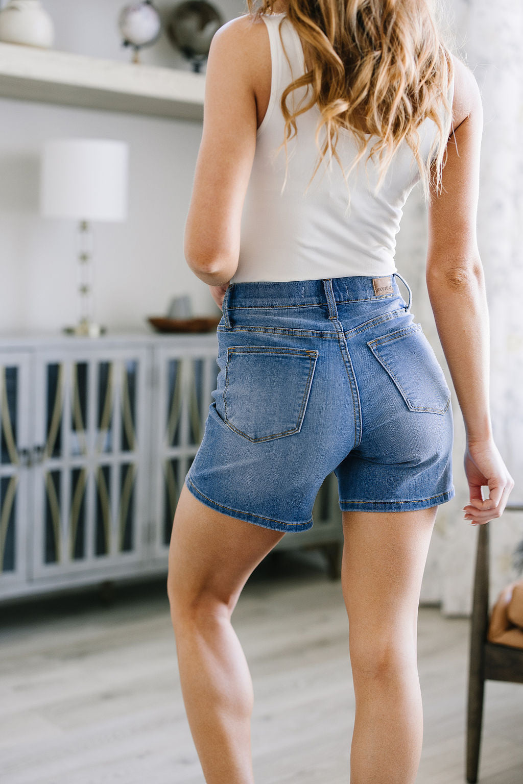Load image into Gallery viewer, Perry High Rise Denim Shorts