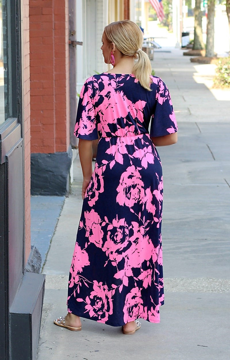 Load image into Gallery viewer, Cheer Me Up Floral Maxi Dress - Navy