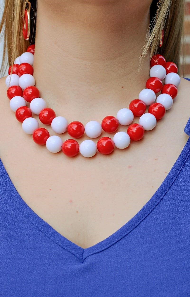 Load image into Gallery viewer, Flash Forward Necklace - Red/White