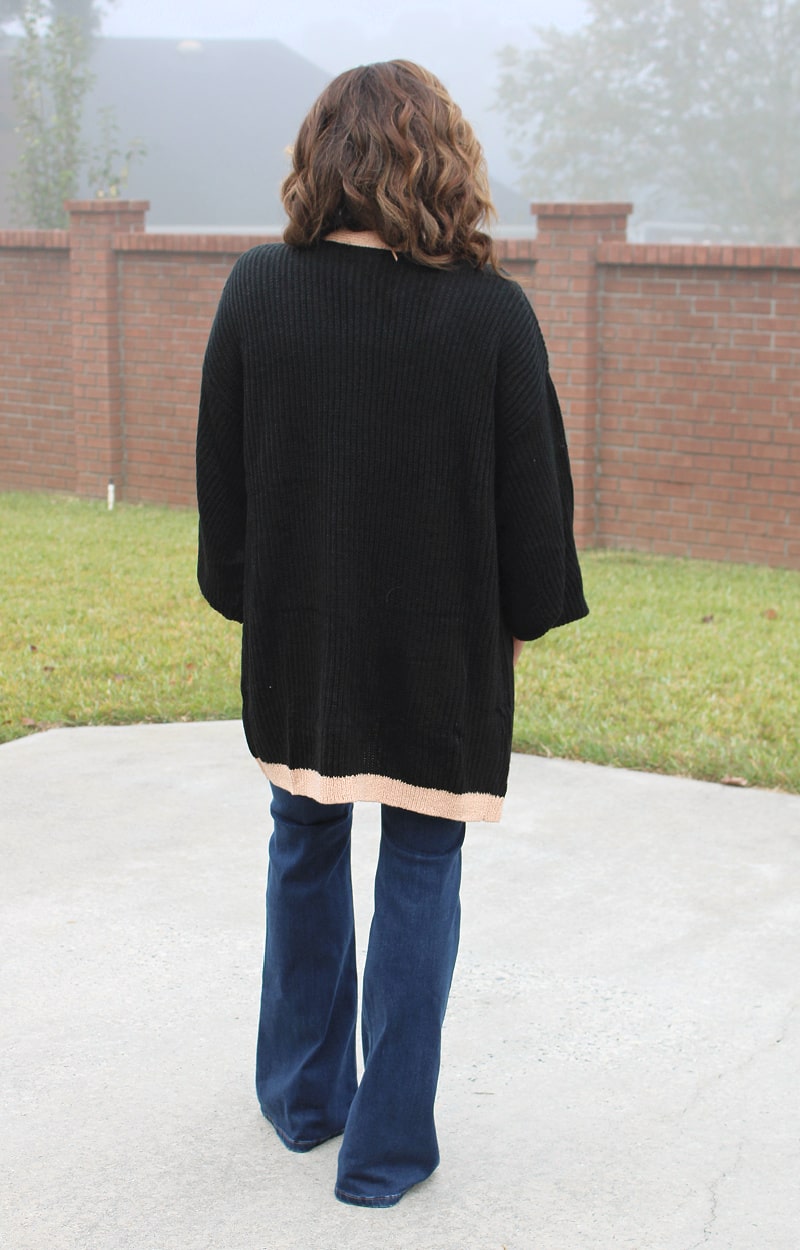 Changing The Game Oversized Cardigan - Black
