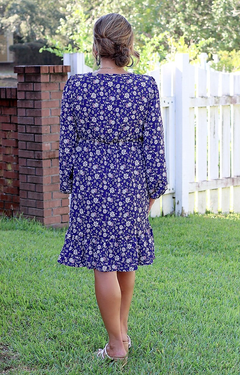 Load image into Gallery viewer, Since You’ve Been Gone Floral Dress - Navy