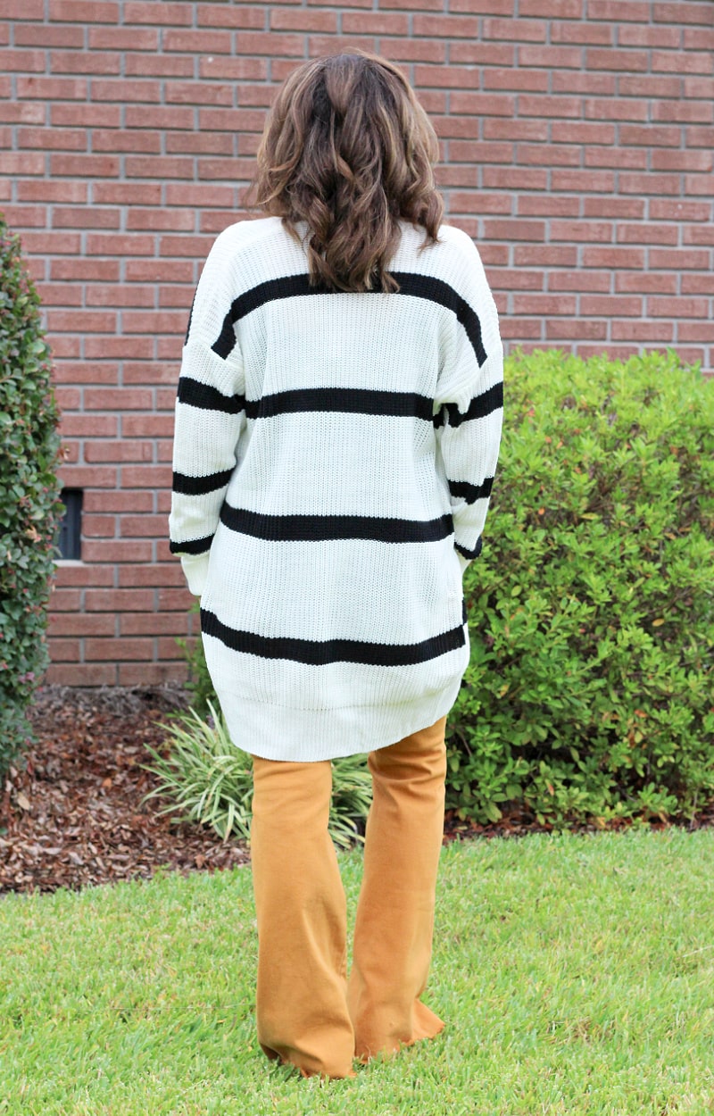 Brighter Is Better Striped Cardigan - Ivory