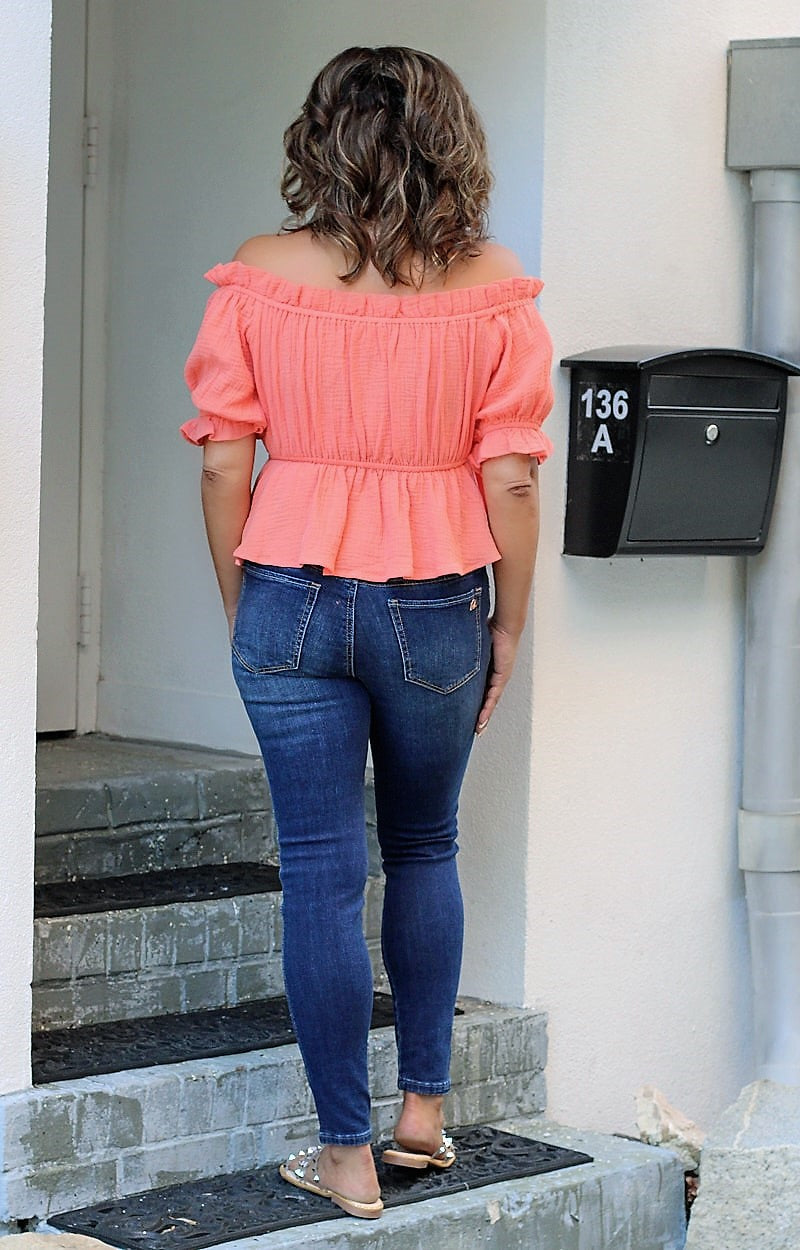 Load image into Gallery viewer, Don&#39;t Be Shy Off The Shoulder Top - Coral