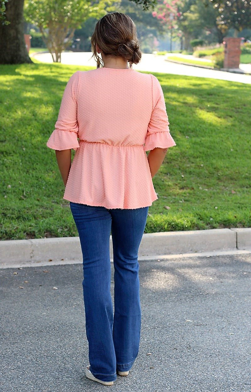 Load image into Gallery viewer, Sweet Sherbet Swiss Dot Top - Coral
