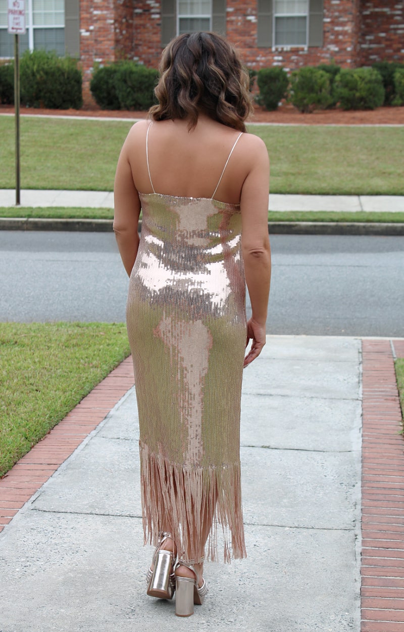Load image into Gallery viewer, Posh Panache Sequin Dress - Champagne