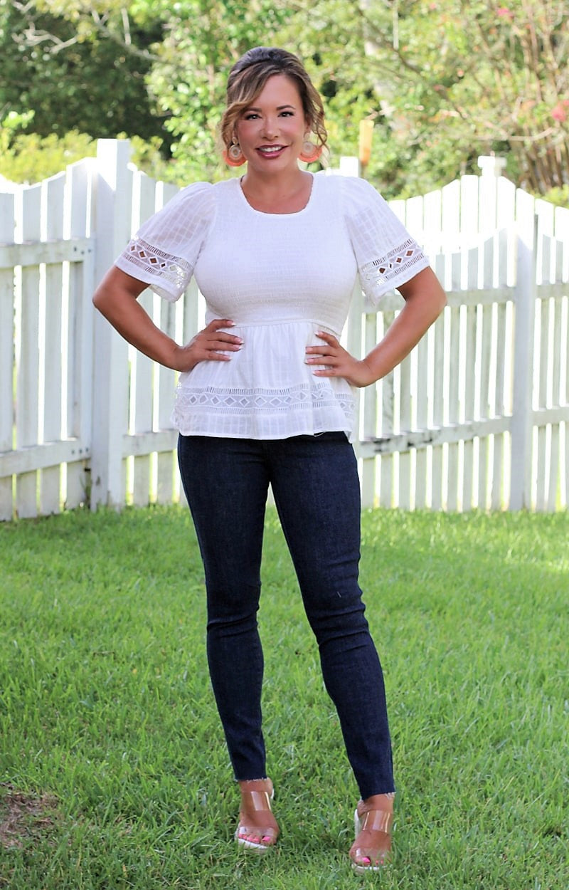 Load image into Gallery viewer, Sweet Sister Peplum Top - White