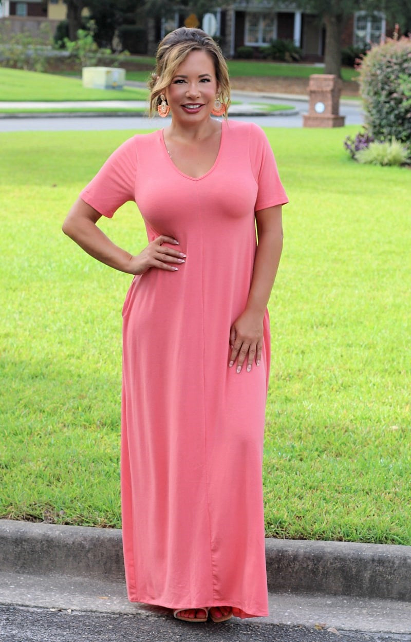No One Can Deny Maxi Dress - Coral