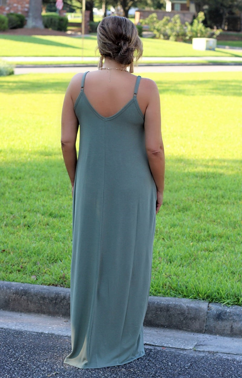 Gentle Touch Maxi Dress - Olive