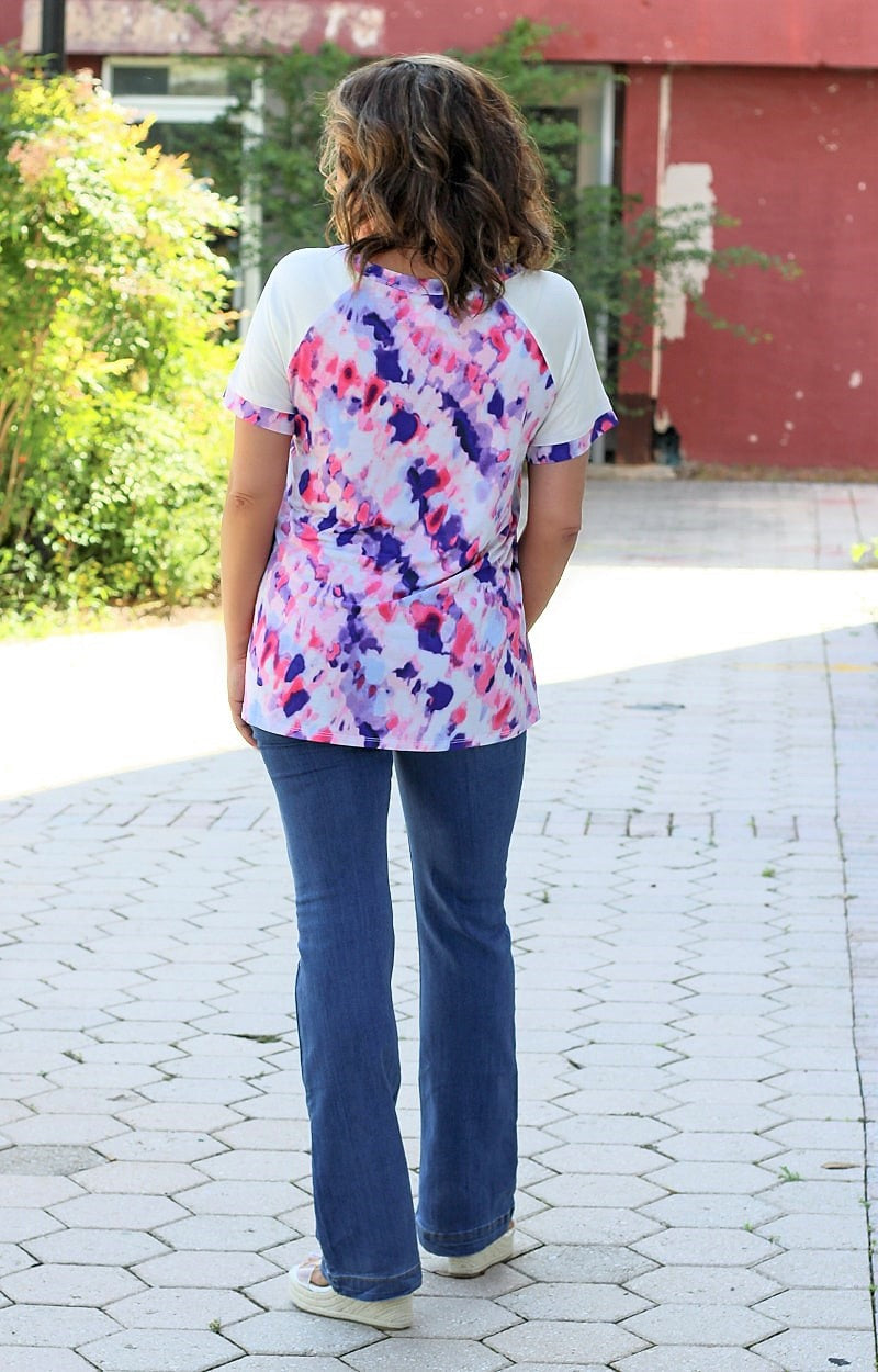 Work To Do Print Top - Pink/Multi
