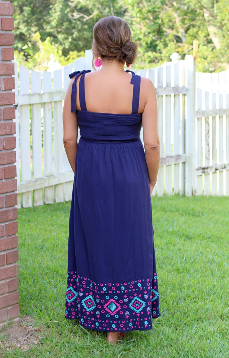 Load image into Gallery viewer, Midnight Magic Embroidered Maxi Dress