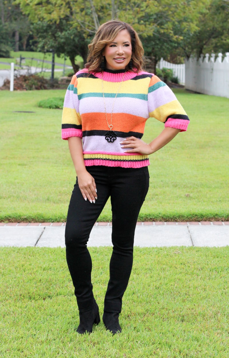 Load image into Gallery viewer, Bright Side Striped Sweater - Multi