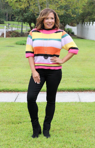 Bright Side Striped Sweater - Multi