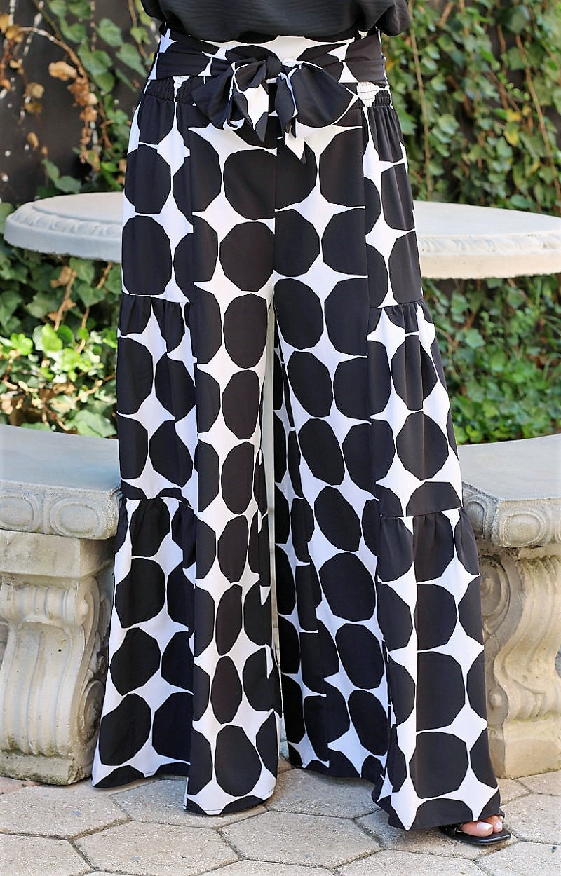 Load image into Gallery viewer, Bold Moment Wide Leg Pants - Black/White