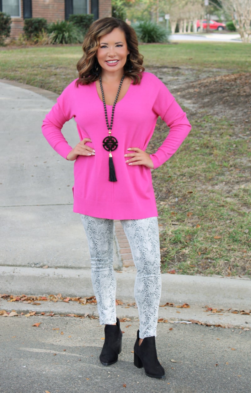 The Only One I Want Sweater - Hot Pink