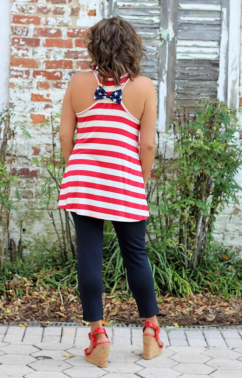 Load image into Gallery viewer, American Spirit Print Tank - Red/Ivory