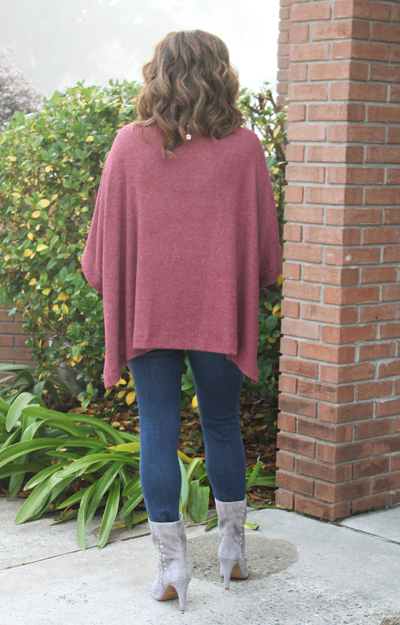 Load image into Gallery viewer, Forgive Me Cowl Neck Poncho - Dark Mauve