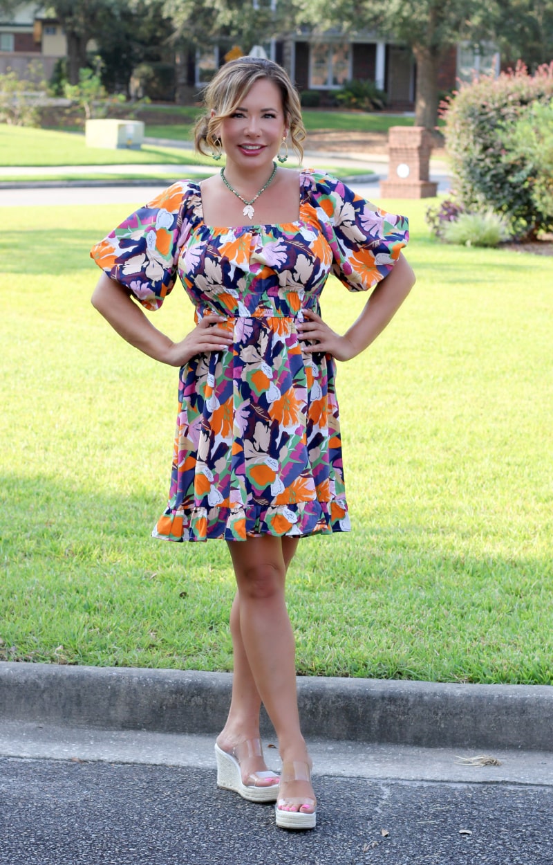 Just Hold On Floral Dress - Multi