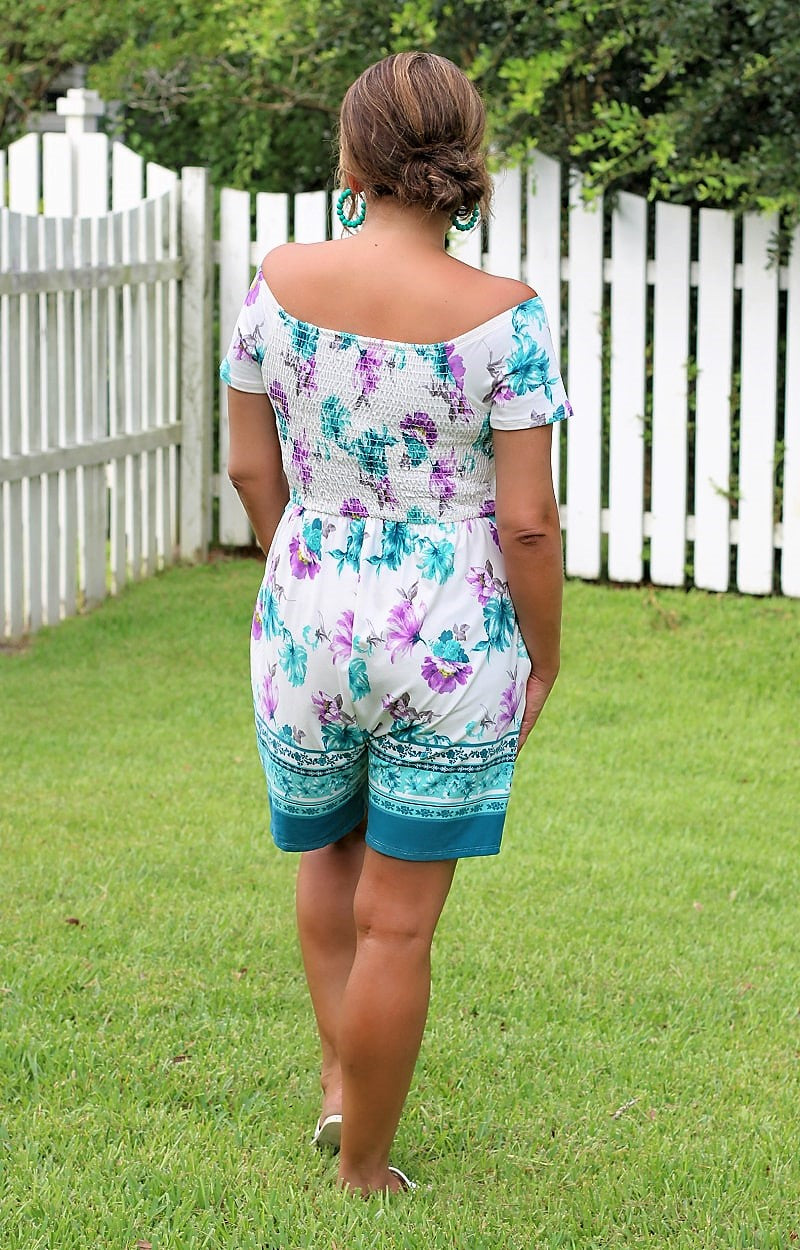 Load image into Gallery viewer, Little Boho Moment Floral Romper - Blue