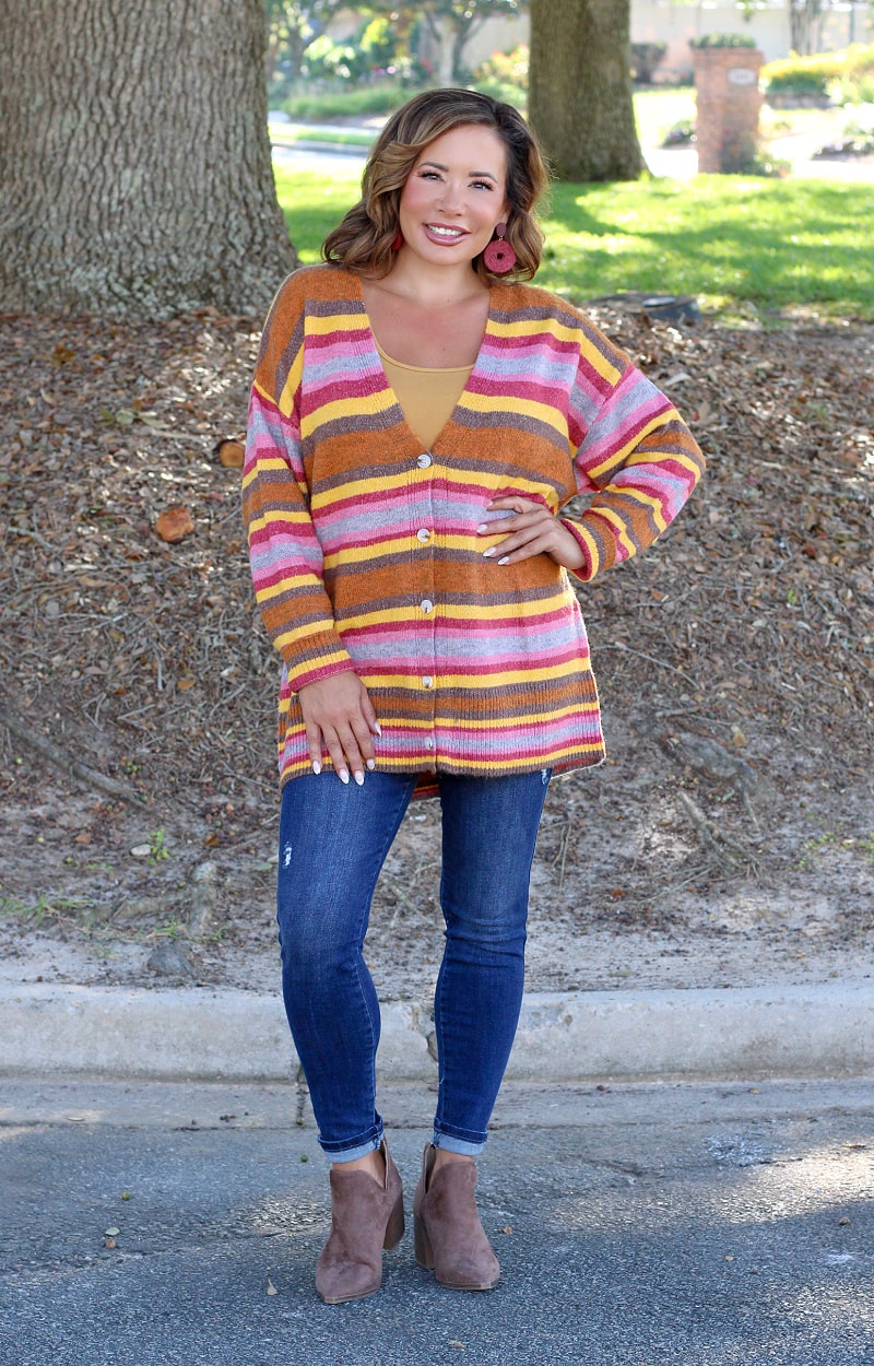 Load image into Gallery viewer, Henny Penny Striped Cardigan - Multi