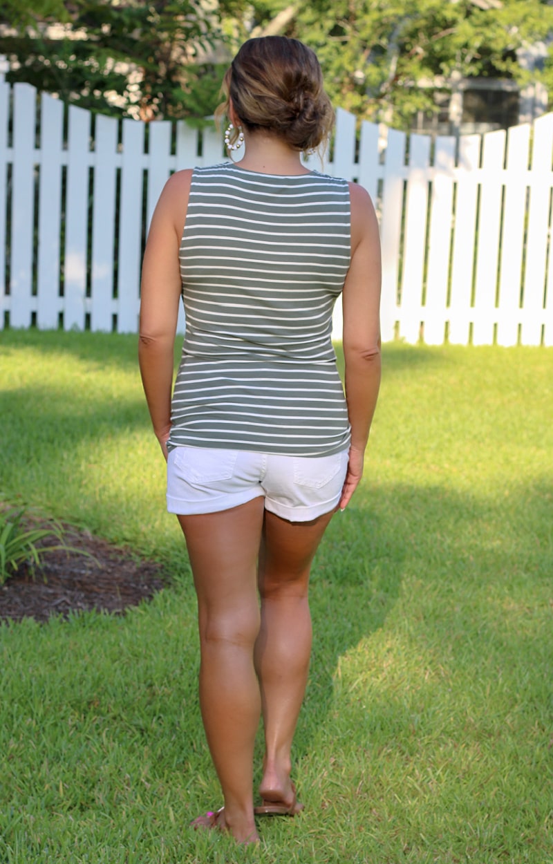 Load image into Gallery viewer, In High Demand Stripe Top - Olive