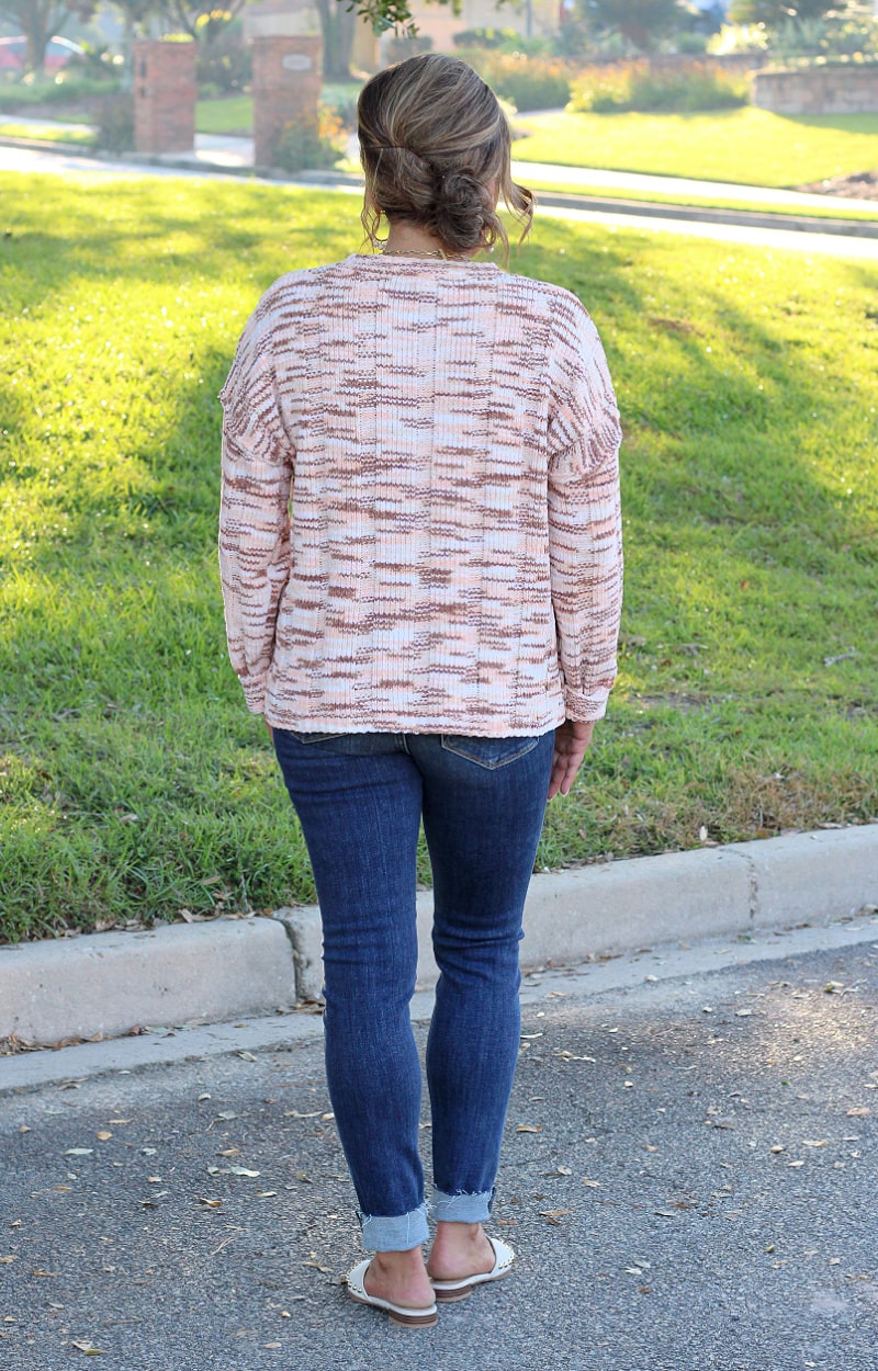 Load image into Gallery viewer, Wait A Minute Melange Sweater - Pink/Taupe