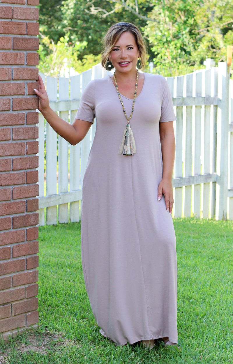 No One Can Deny Maxi Dress - Taupe