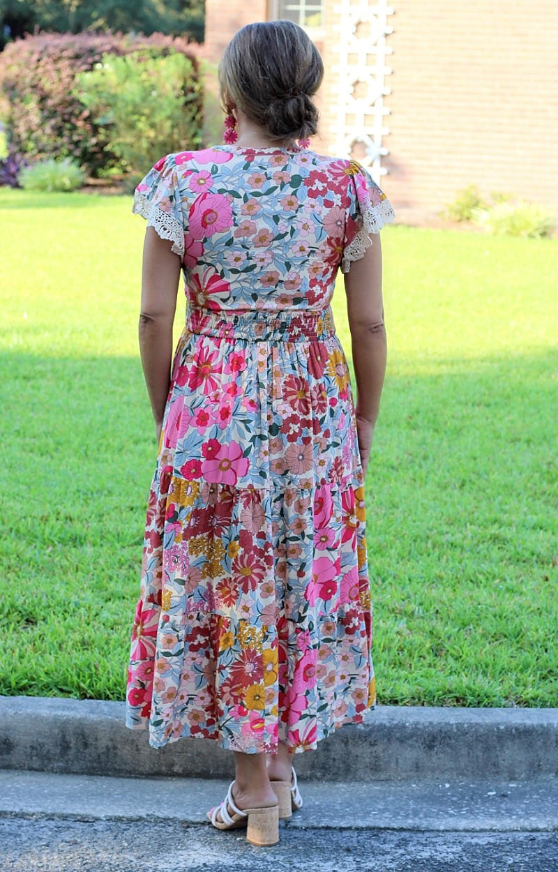 Load image into Gallery viewer, Please Don&#39;t Go Floral Midi Dress - Multi