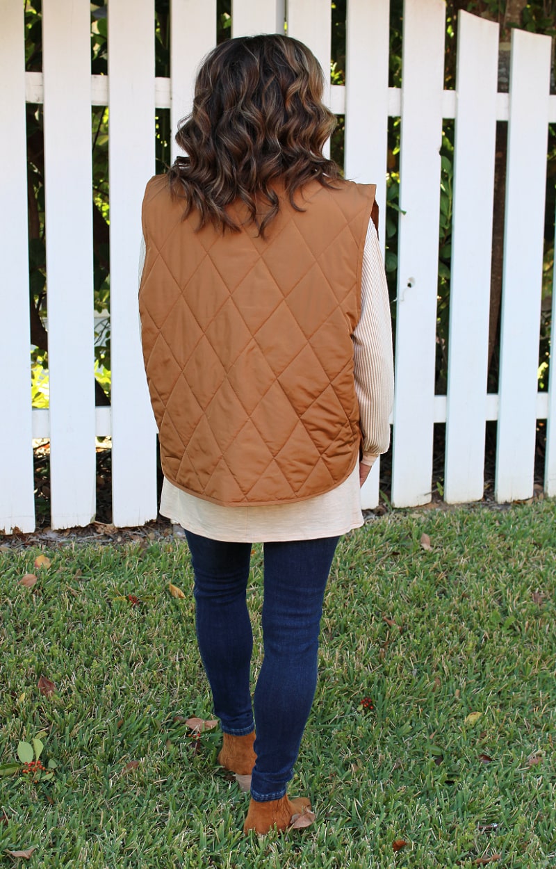 Neither Here Nor There Puffer Vest - Camel