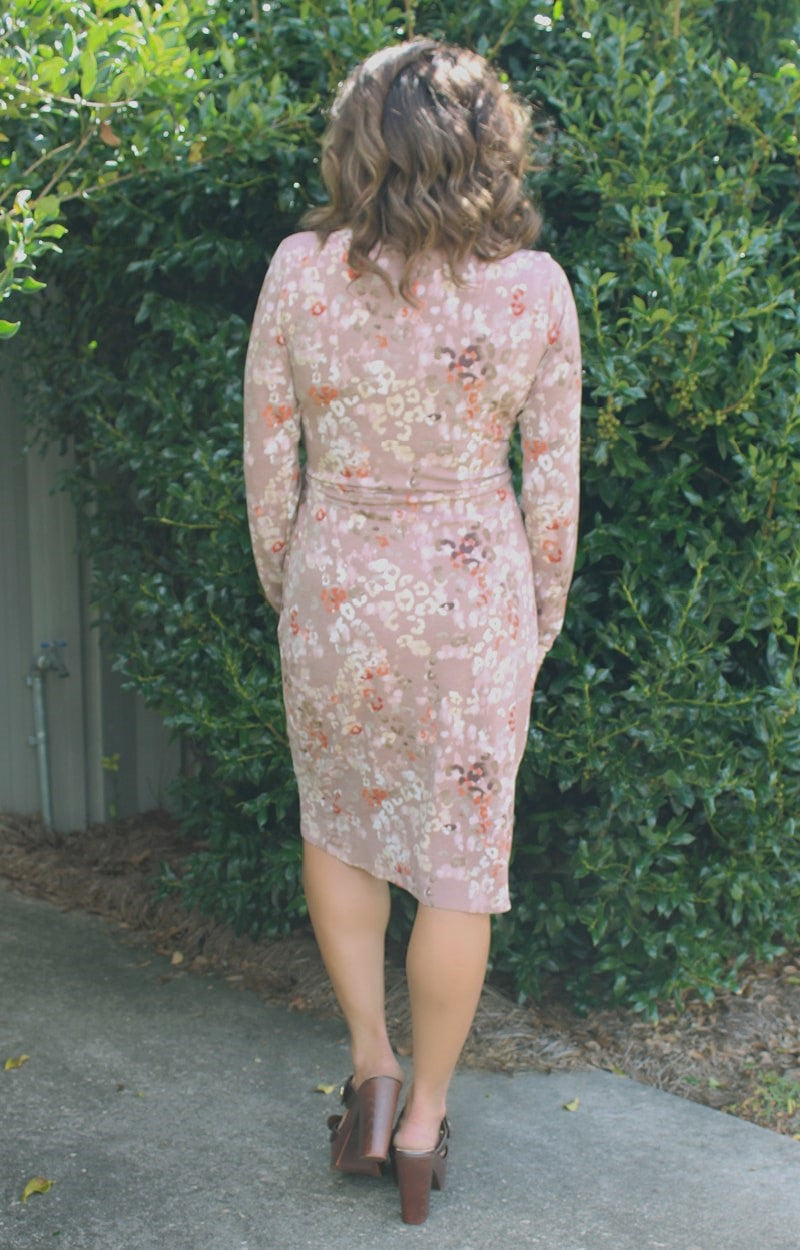 Load image into Gallery viewer, Honey Do I Ever Faux Wrap Dress - Taupe