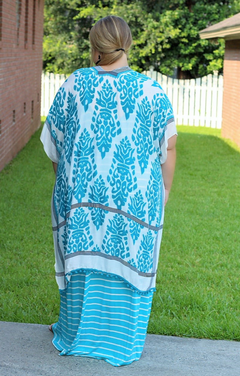 Load image into Gallery viewer, Start Looking Print Kimono - Turquoise
