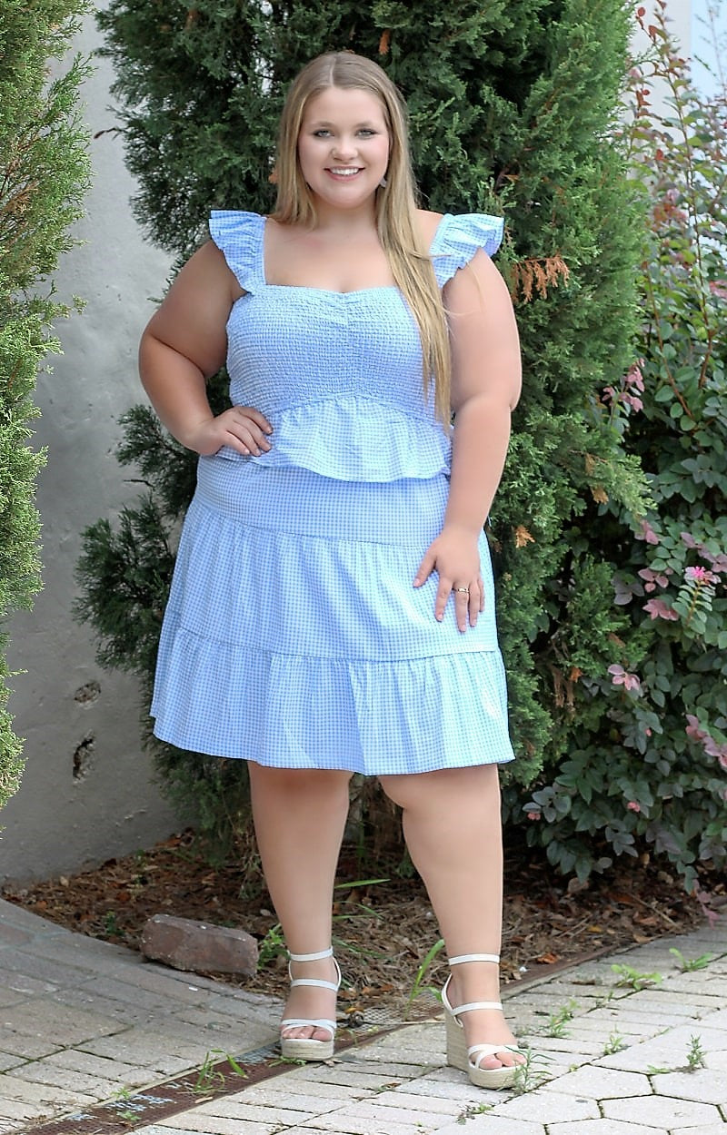 Load image into Gallery viewer, His Number One Gingham Dress - Sky Blue