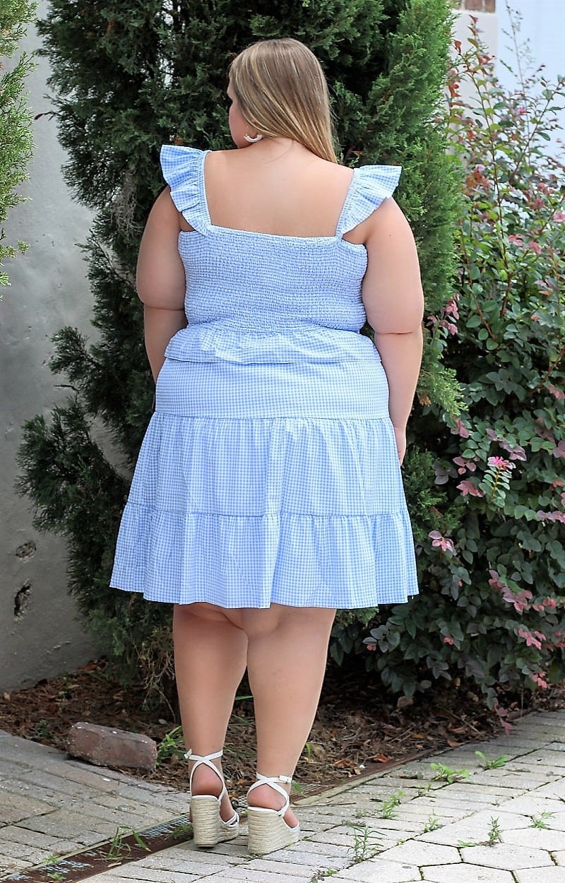 Load image into Gallery viewer, His Number One Gingham Dress - Sky Blue