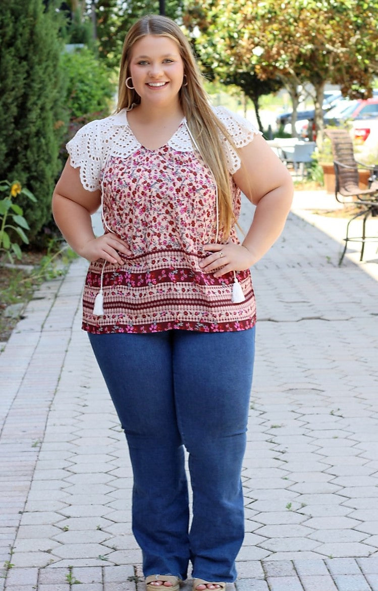 Carefree Days Floral Top - Pink