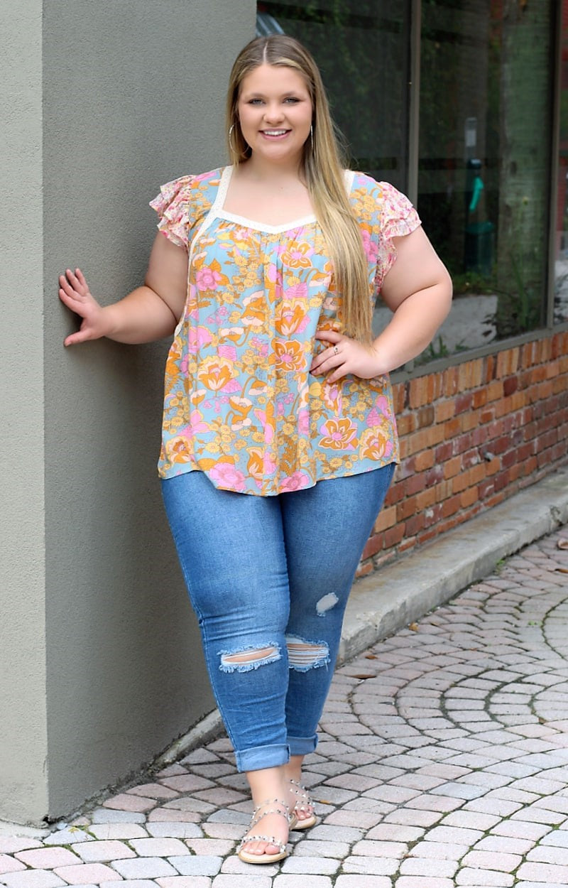 Not So Serious Floral Top - Multi