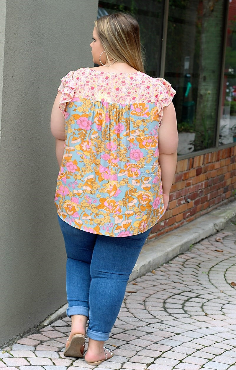 Not So Serious Floral Top - Multi