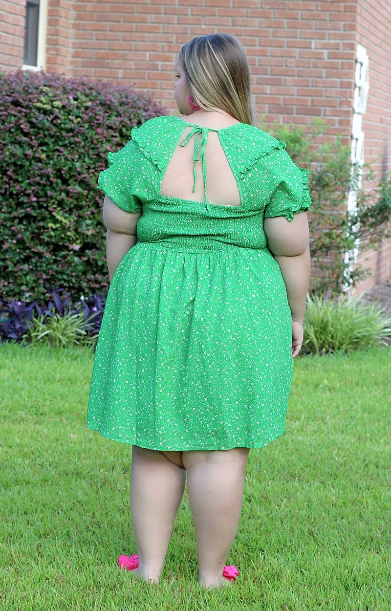 Garden Goddess Floral Dress - Green