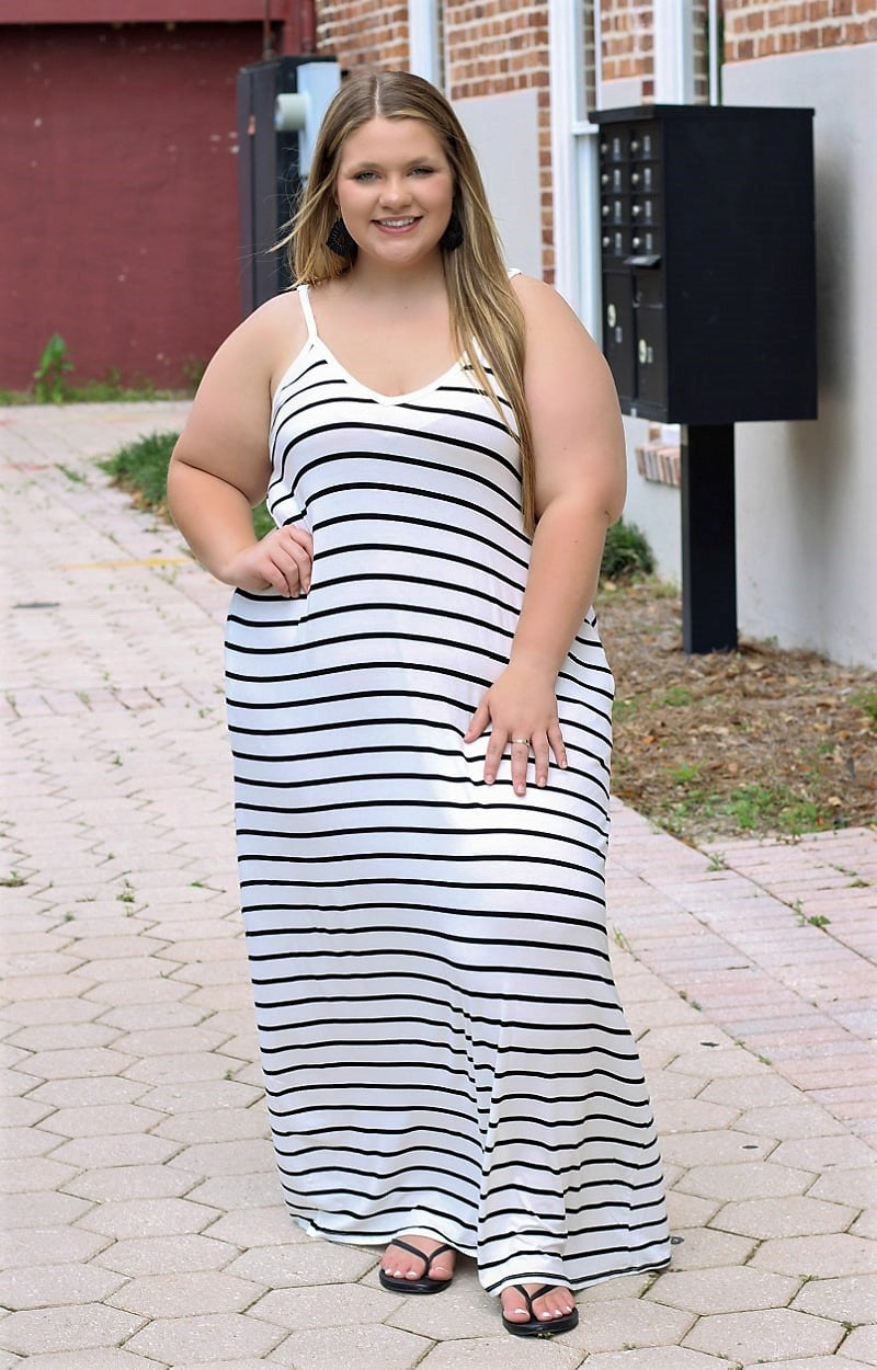 Load image into Gallery viewer, Good Beginnings Striped Maxi Dress - Ivory