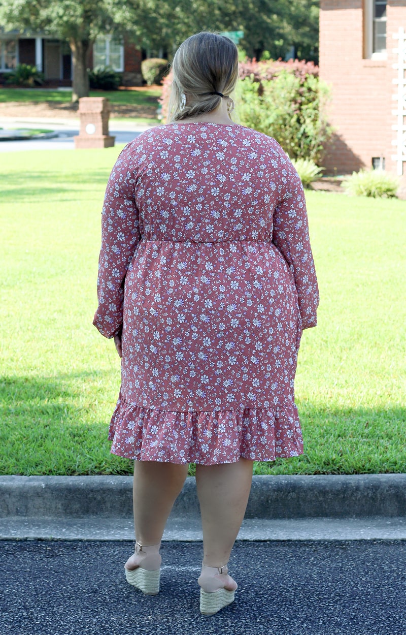 Here For It All Floral Dress - Mauve