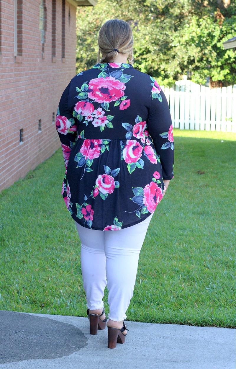 Doing My Best Floral Top - Black
