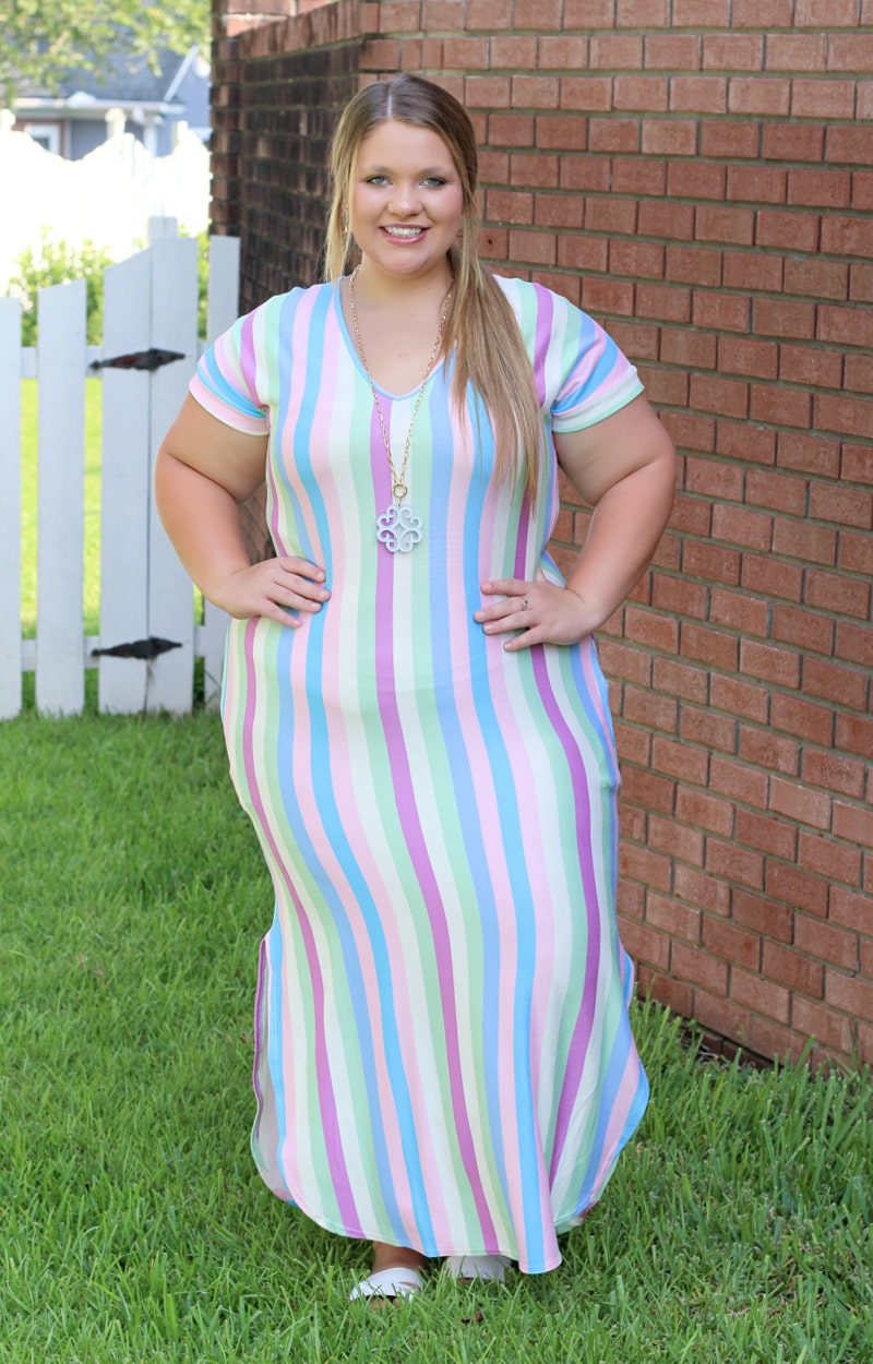 Load image into Gallery viewer, Miss You So Striped Maxi Dress - Multi