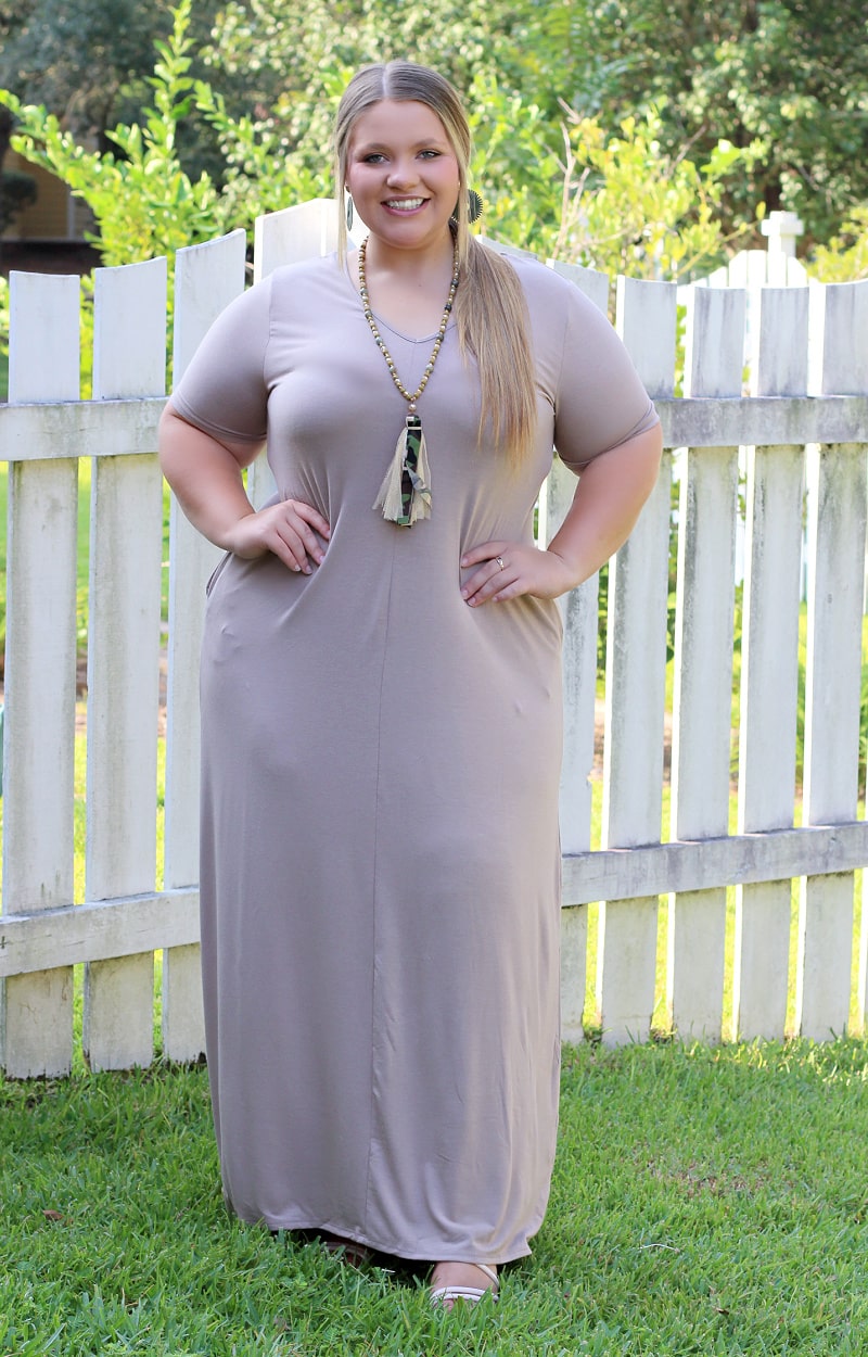 Load image into Gallery viewer, No One Can Deny Maxi Dress - Taupe