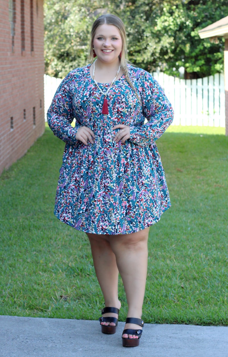 Load image into Gallery viewer, Back For More Floral Dress - Teal