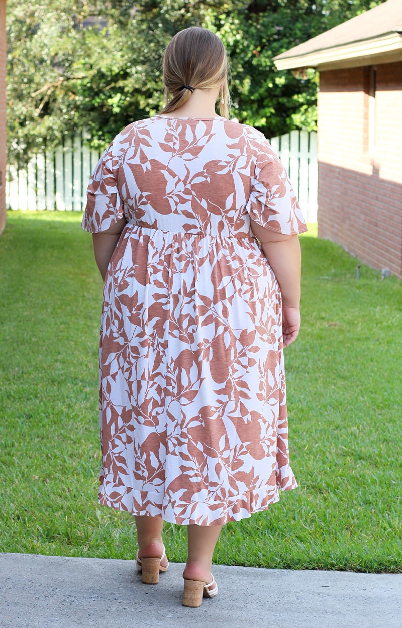 Load image into Gallery viewer, Conversation Starter Floral Dress - Tan