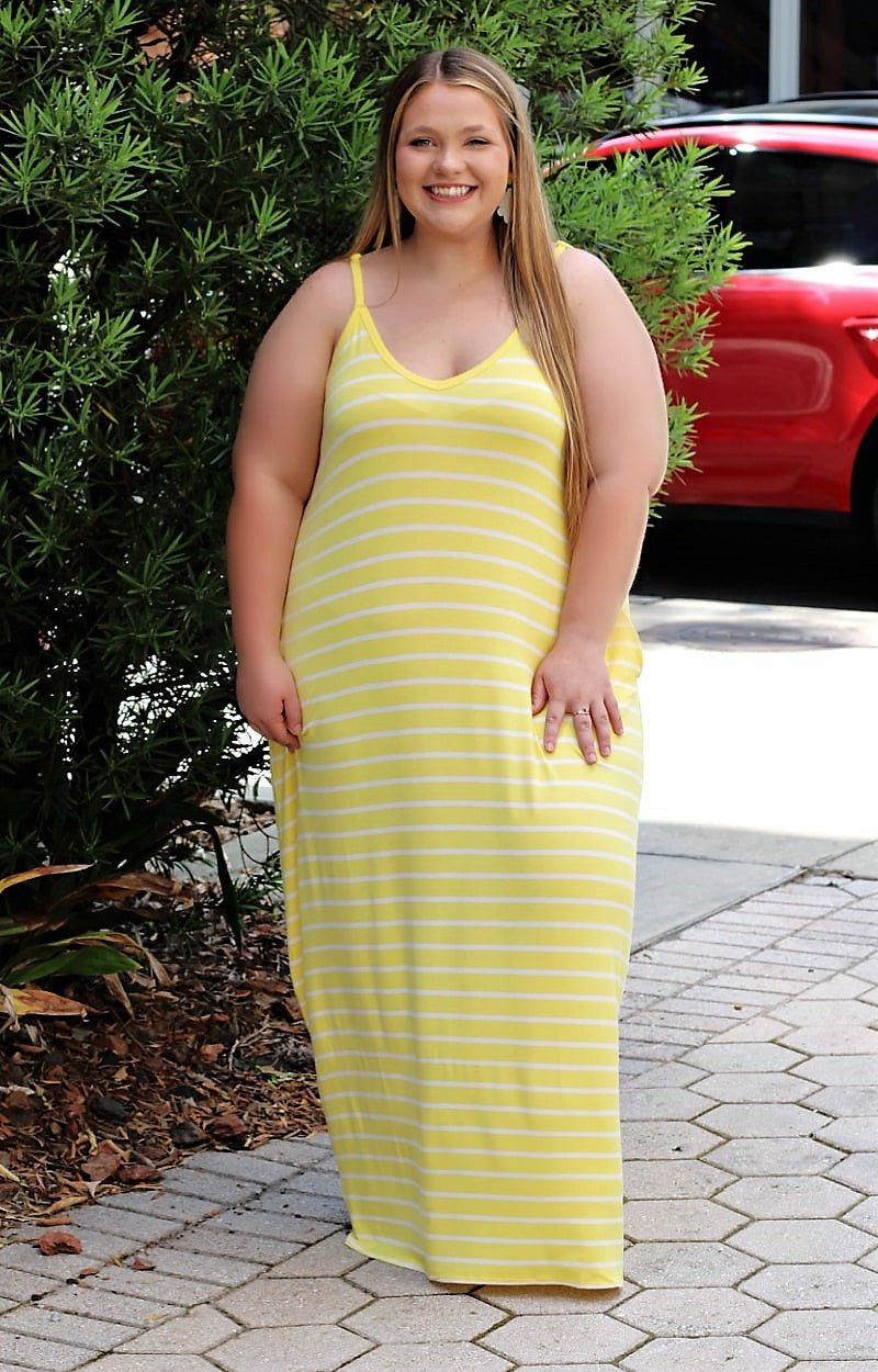 Load image into Gallery viewer, Good Beginnings Striped Maxi Dress - Yellow