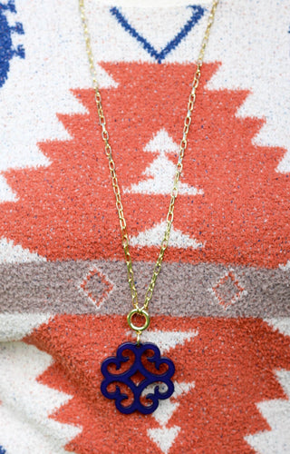 Take A Guess Necklace - Navy