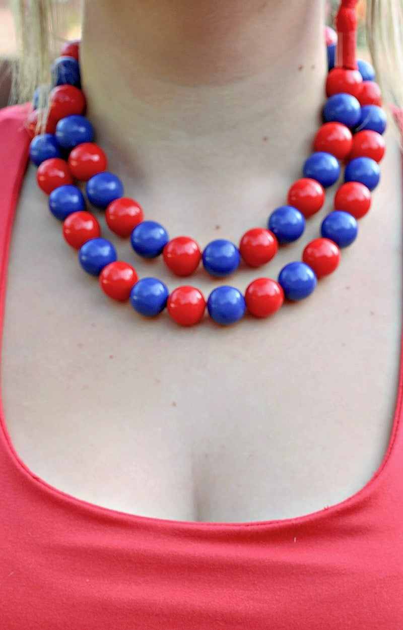 Flash Forward Necklace - Red/Navy