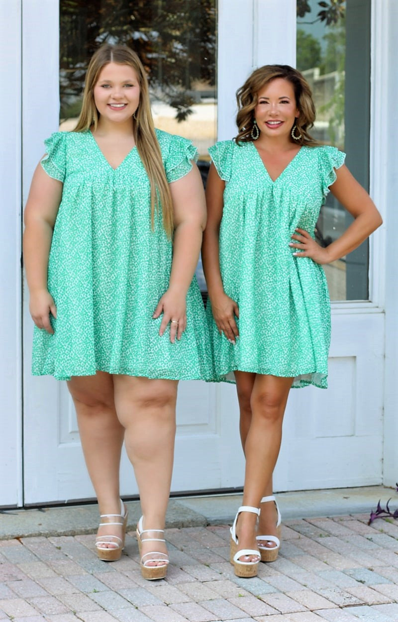 Little Miss Perfect Print Dress - Green